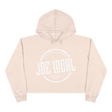 Joe Local Pale Pink with White Circle Logo Crop Hoodie